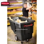 Rubbermaid Rotomolded Tilt Truck, Utility Duty, 1 Cubic Yard, Black - Image 6