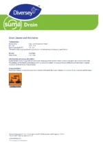 Suma Drain drain cleaner and maintainer technical datasheet with safety and handling instructions, suitable for industrial use.