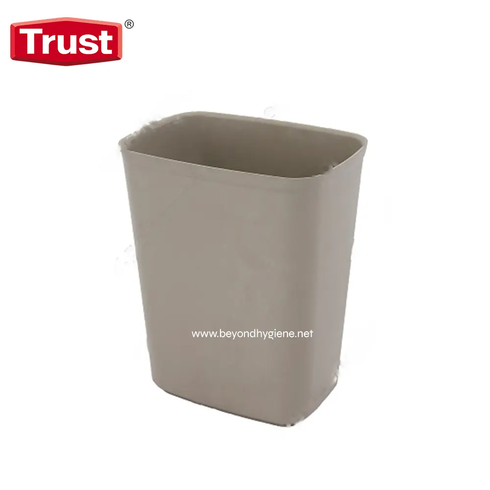 Trash can for commercial restroom hygiene, small waste bin for sanitation and cleanliness, durable plastic waste receptacle, suitable for Asia cleaning industries, beyond hygiene trusted brand.
