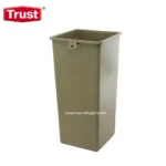 Trash waste bin for hygiene sanitation purposes, beige color, rectangular, with top opening and side handle for easy disposal, ideal for commercial and public settings.
