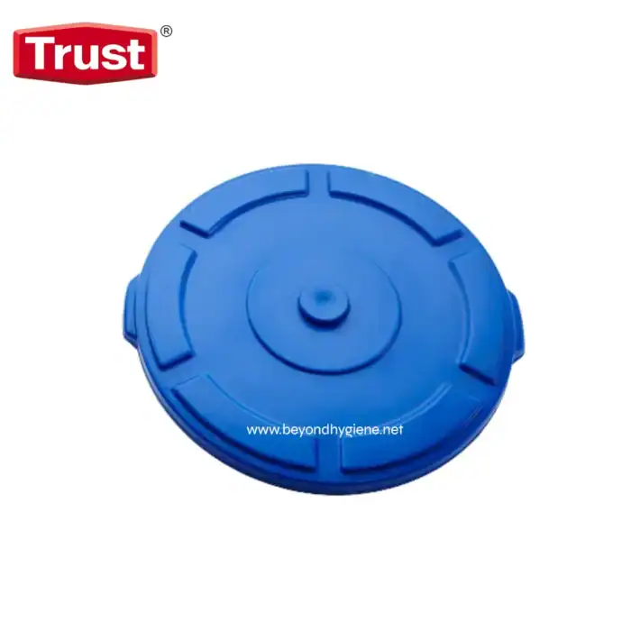 Blue plastic drum cover for hygiene management, waste disposal, and infection control in healthcare and sanitation facilities. Trusted quality from Beyond Hygiene Asia.