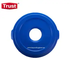 Blue plastic valve disc for hygiene and sanitation applications.
