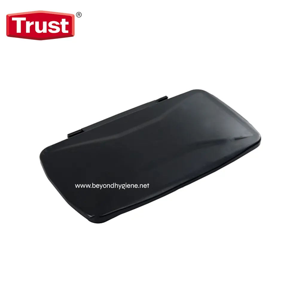 Trust hand sanitizer dispenser cover, black plastic, hygienic hygiene product for sanitation stations, reliable sanitation equipment, beyond hygiene asia.