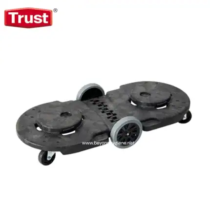 Flexible cleaning trolley with durable wheels and compact design for efficient sanitation in Asian facilities.