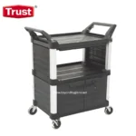Trust stainless steel utility cart for easy sanitation and cleaning in hygiene environments.
