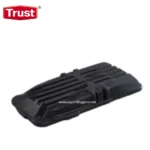 Black rubber doormat with raised ridges for improved grip and cleanliness – ideal for commercial or industrial entrance areas.