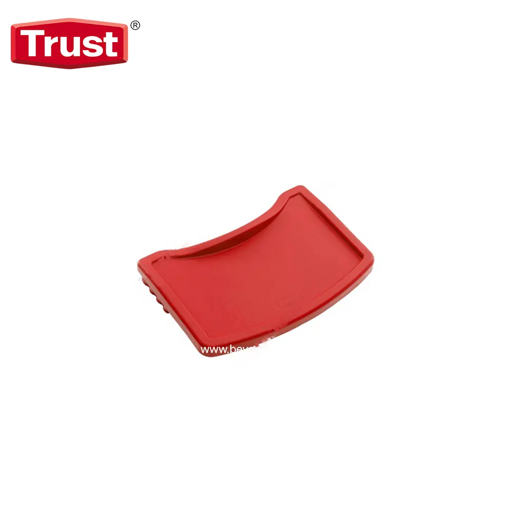 TR-8013RED Red rubber glove holder tray for hygiene and cleaning supply organization.