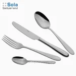 Stainless steel cutlery set including knife, fork, and spoons, ideal for dining, catering, and hospitality hygiene standards, available from Beyond Hygiene Asia.