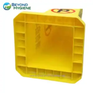 Yellow safety cabinet with no smoking sign ideal for hygiene and safety in Asian workplaces.