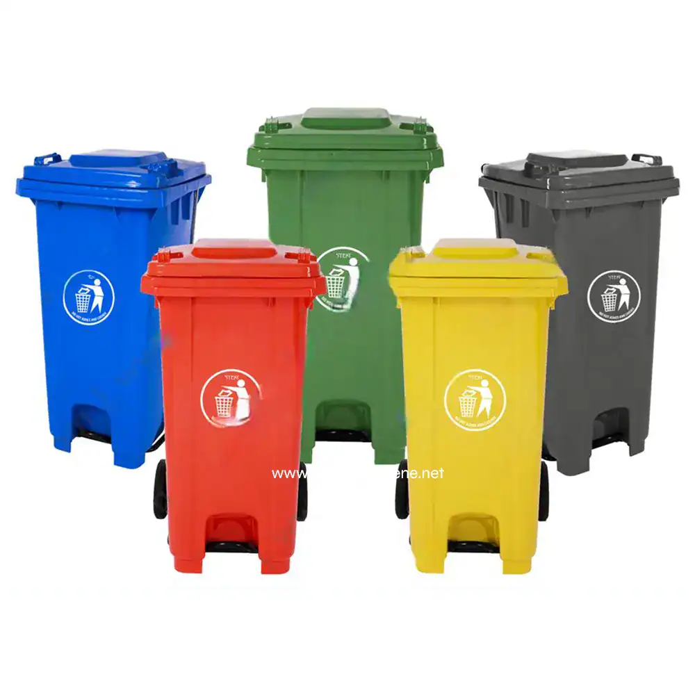UGA-CB003FP-Group 120L Garbage Bin with Wheels and Foot Pedal