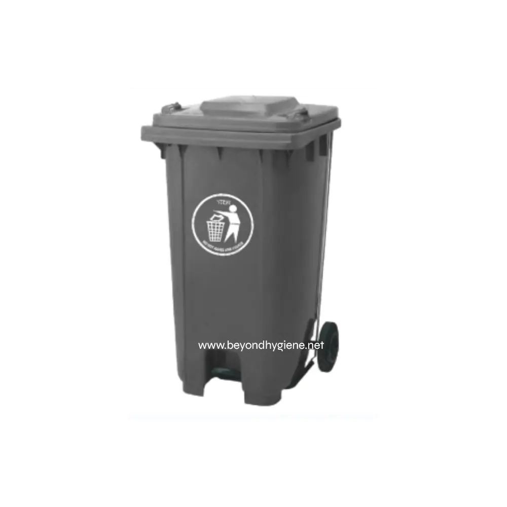 UGA-CB004FP (3) Recycling bin with wheels, ideal for waste segregation and sanitation hygiene in Asian facilities, manufactured by Beyond Hygiene Asia.