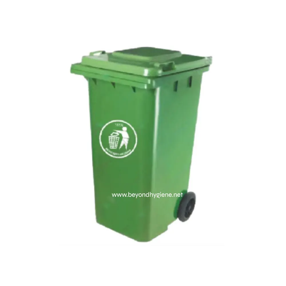 UGA-CB004GREEN-600x848 Green outdoor rubbish bin for waste disposal and recycling.