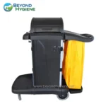 Reliable hospital cleaning cart with yellow mop bucket for healthcare sanitation and hygiene services in Asia.