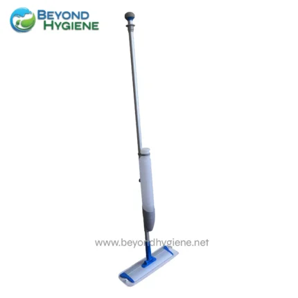 Cleaning device with mop and adjustable handle for sanitation cleaning services in Asia.