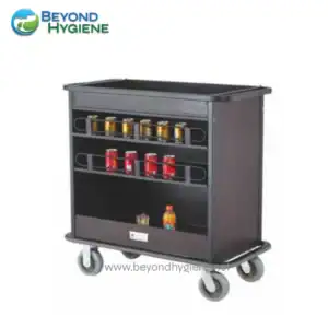 Carts for food and beverage storage with shelving and wheels, ideal for commercial kitchens, restaurants, and hospitality settings.