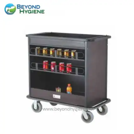 Carts for food and beverage storage with shelving and wheels, ideal for commercial kitchens, restaurants, and hospitality settings.
