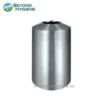 Disposable stainless steel hand sanitizer dispenser for hygiene management in public spaces.