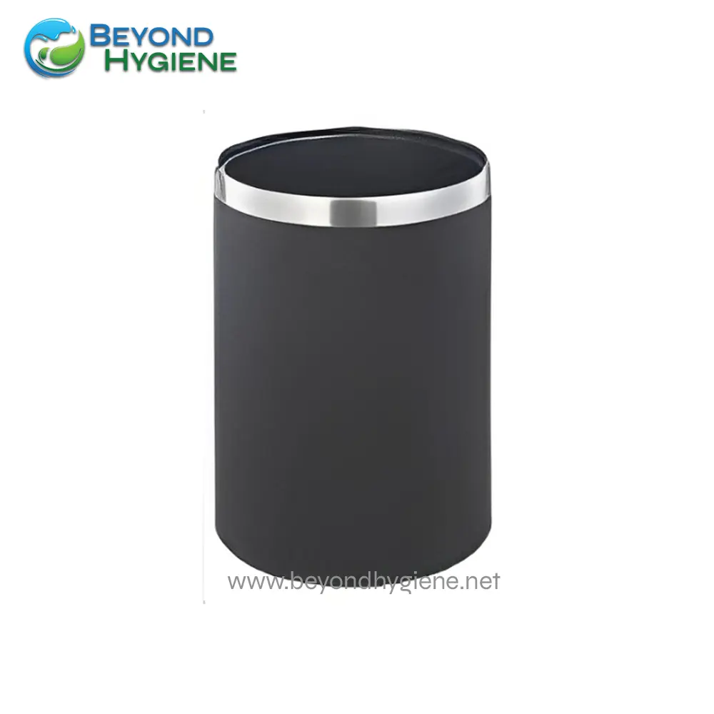 UGA-HM9405B-47 Stainless steel trash bin with black body, sleek and modern design, ideal for commercial and hygienic waste disposal in Asian sanitation facilities.