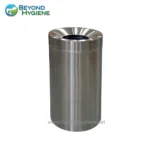 Stainless steel touchless trash bin for hygienic waste disposal, ideal for commercial and public spaces in Asia. Durable and easy to clean design by Beyond Hygiene Asia.