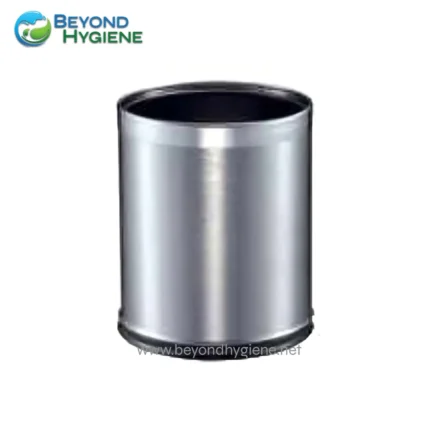 Heavy-duty stainless steel trash can for hygiene and sanitation in commercial settings. Durable, rust-resistant, perfect for waste disposal inrestaurants, offices, and public spaces.