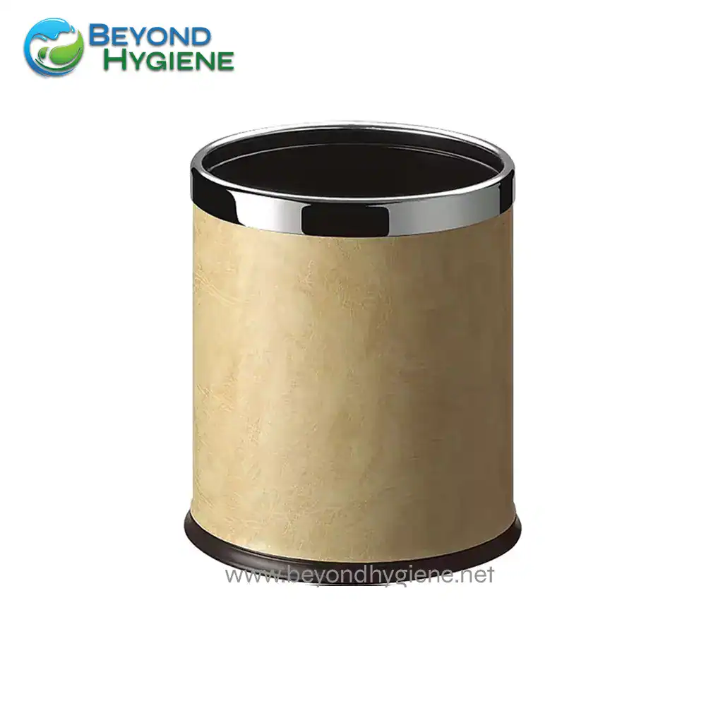 UGA-HM9445-20 Stainless steel waste bin with gold finish, ideal for hygienic waste disposal in commercial and industrial settings. Durable, corrosion-resistant, and sleek design for healthcare, offices, and sanitation facilities.