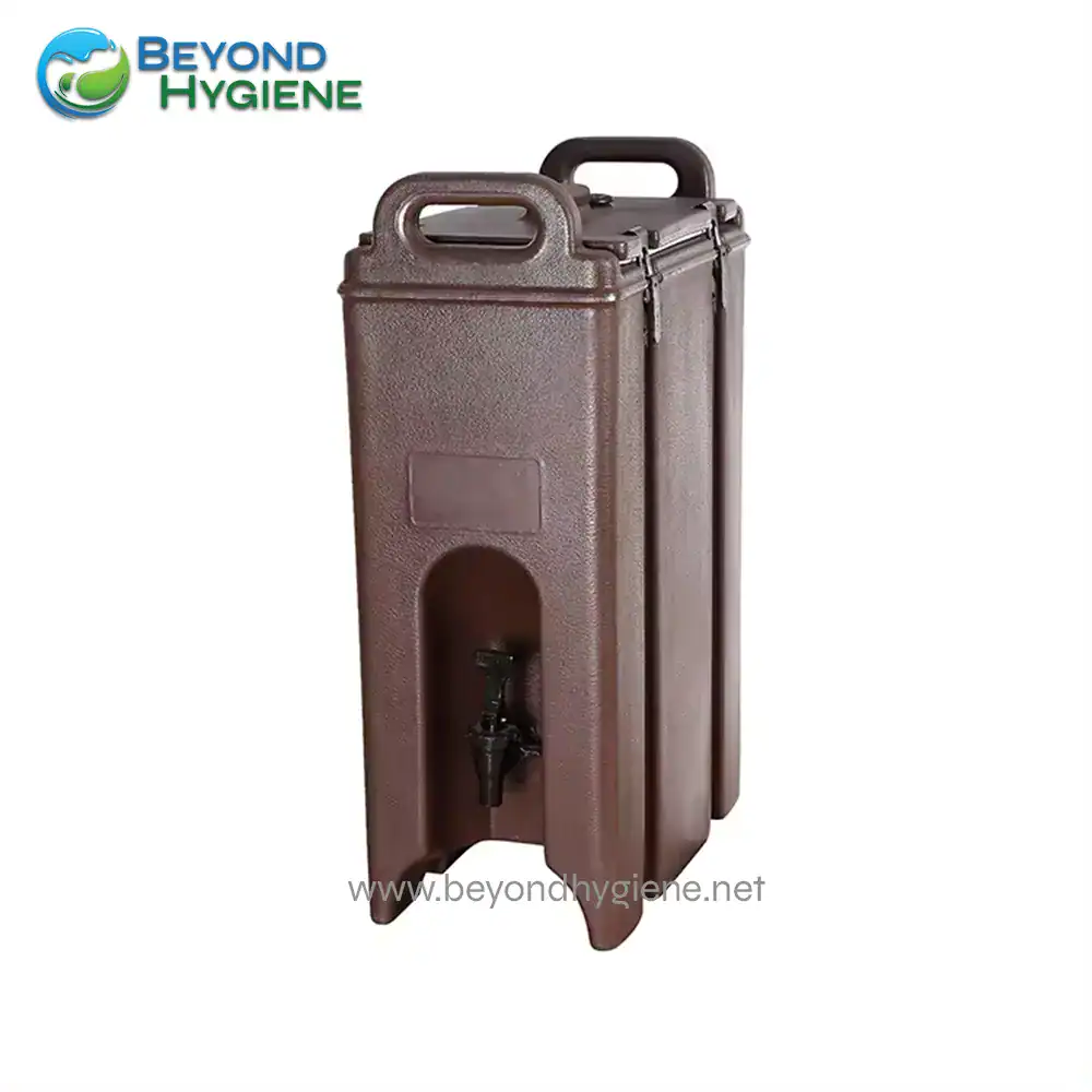 UGA-JD18LCD Drinking water fountain with built-in bottle filler, durable brown plastic, ideal for public spaces in Asia, promoting hygiene and safety, part of Beyond Hygiene's sanitation solutions.