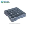 Clean and durable plastic dish rack with multiple compartments for efficient drying, ideal for commercial and household dishwashing needs.