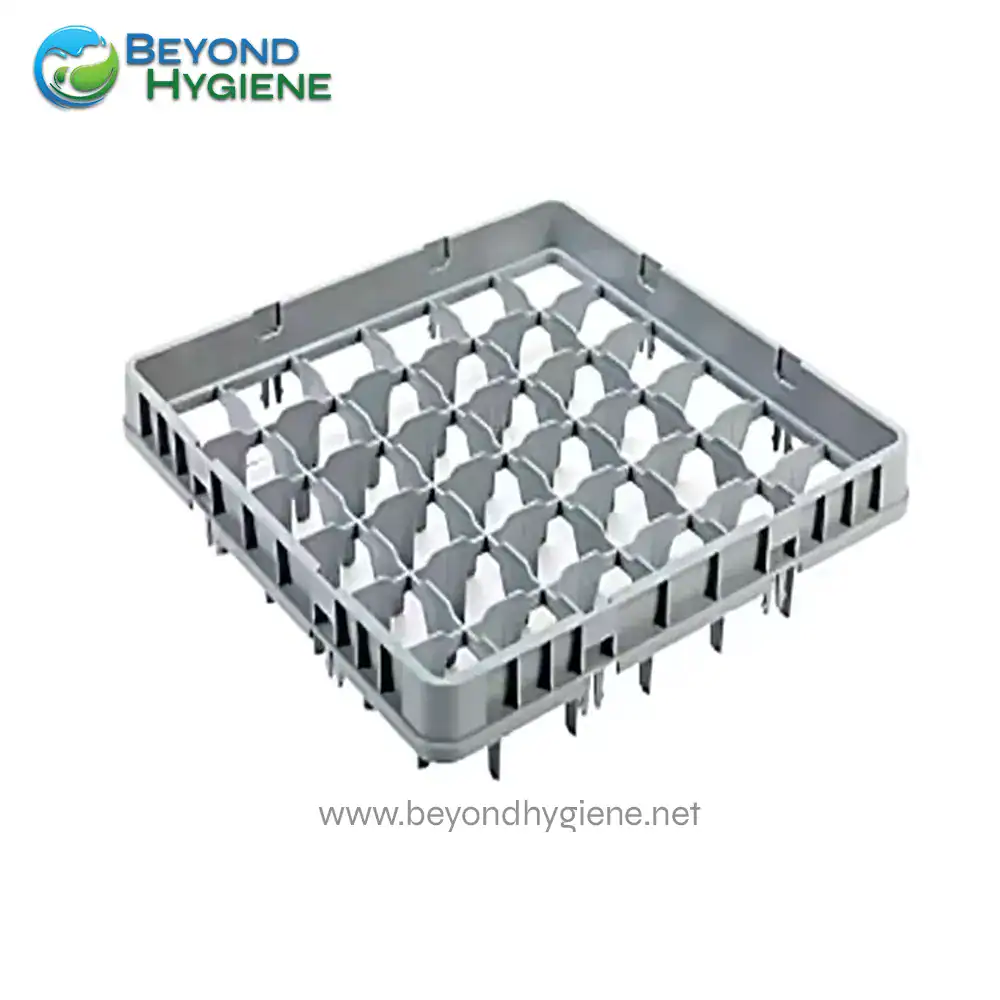 UGA-JD36E1 Sterilization rack for dishwashing, used in commercial kitchens to hold glassware and utensils for thorough cleaning and sanitization. Perfect for foodservice, healthcare, and industrial hygiene applications.