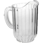Clear water pitcher with a handle, showcasing hygiene and cleanliness, suitable for promoting water purification and hygiene services in Asia. |.