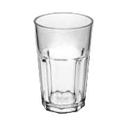 Clear glass of water with a textured design, representing hygiene and cleanliness.