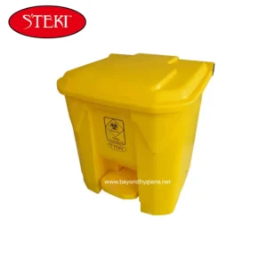 Biohazard waste disposal bin for medical and hazardous waste management.