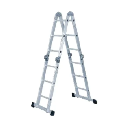 Aluminum step ladder for commercial cleaning and maintenance, lightweight and durable, ideal for hygiene and sanitation tasks in Asian markets.