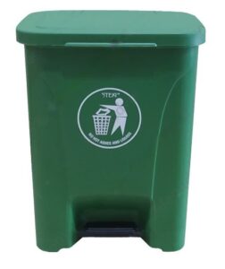 Waste disposal bin for hygienic waste management in Asia, green color with biohazard symbol, ideal for clinical and public spaces, provided by Beyond Hygiene Asia.