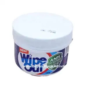 Wipe Out Antibacterial Wipes, 145g, effective for germ and stain removal, perfect for hygiene and sanitation needs, suitable for home and commercial use.