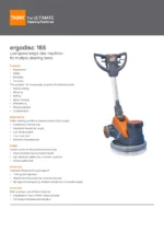 Ergodisc 165 cleaning machine for multiple tasks, low speed disc sweeper for wet scrubbing, stripping, buffing, and more, ergonomic, safe, versatile cleaning equipment from TASKI.