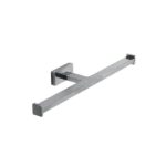 - Chrome towel bar for bathroom or commercial hygiene facilities, durable and sleek design.