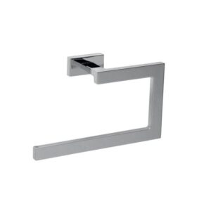 Toilet paper holder with modern chrome finish, designed for bathroom hygiene and convenience. Perfect for commercial and residential spaces, featuring sleek, durable stainless steel.