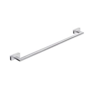 Brushed stainless steel towel bar for bathroom, modern and durable design.
