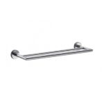 Chrome towel rack for bathroom, stainless steel wall-mounted towel holder for hotel and home use.