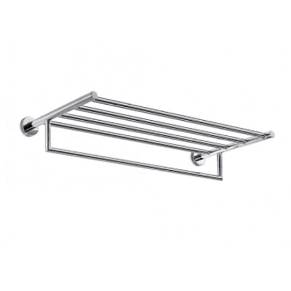 product_20180420-063000_5ad988e82fc11 Chrome bathroom wall-mounted towel rack with shelves for organizing and drying towels, suitable for hotels, gyms, and homes. Durable, sleek design enhances hygiene and space efficiency.