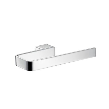 Brushed stainless steel toilet paper holder for bathroom or toilet paper dispenser sleek modern design.