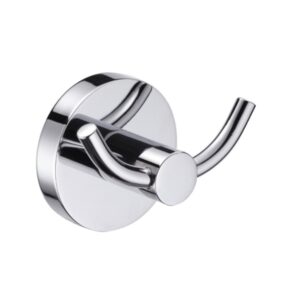 Chrome hotel coat hook wall-mounted towel hook for bathroom and bedroom, durable metal fixture.