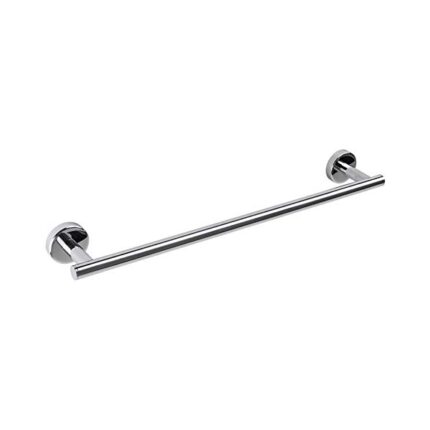 Stainless steel towel bar for bathroom and commercial cleaning spaces, durable and sleek design.