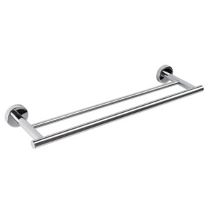 Shower towel bar, polished chrome finish, modern bathroom accessory, durable and stylish for hotel or home use.