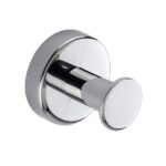 Chrome wall hook for bathroom and kitchen organization, sleek and durable design. Perfect for hanging towels, robes, and accessories with ease.