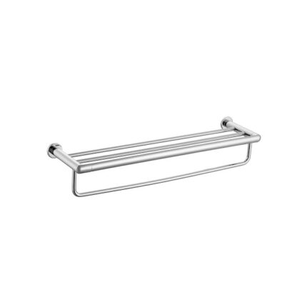 Stainless steel towel rack suitable for bathroom and kitchen use, durable and rust-resistant.