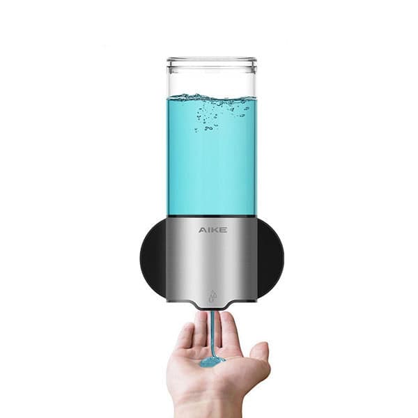 product_20211001-075532_6156bef444b27 AIKE automated hand sanitizer dispenser with clear liquid, modern hygiene solution designed for public and commercial spaces.