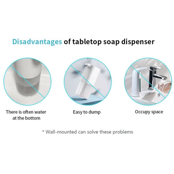 product_20211001-075604_6156bf14994cb Water at bottom of tabletop soap dispenser, inconvenient for use and cleaning.