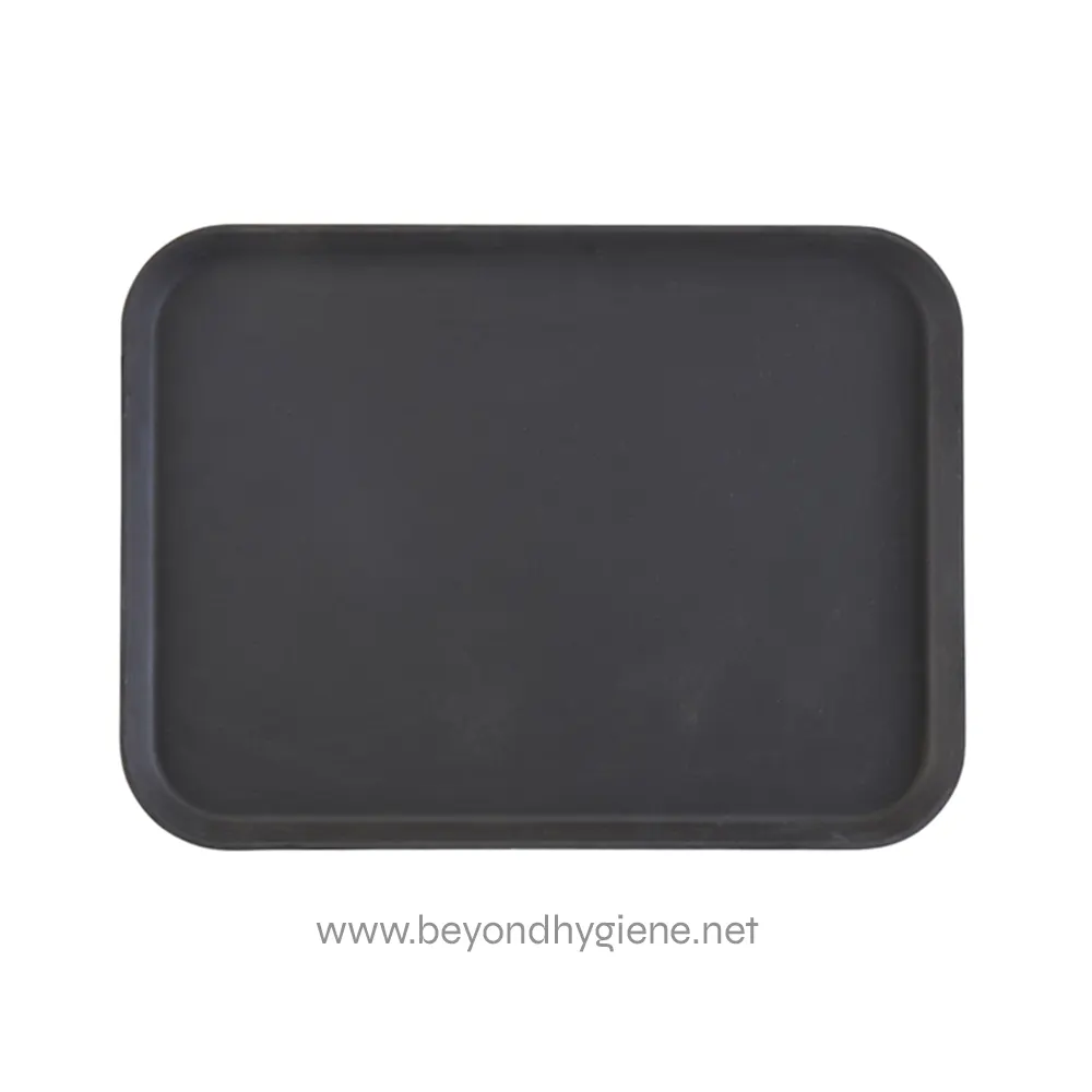 Stainless steel tray for hygiene and sanitation purposes in commercial and industrial settings. Durable, easy to clean, and suitable for food service, healthcare, or cleaning applications.