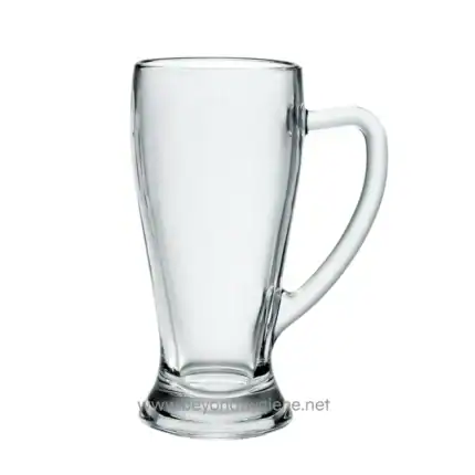 Clear glass mug ideal for beverages, showcasing hygiene and cleanliness focus from Beyond Hygiene Asia, perfect for maintaining sanitary standards in food service and hospitality industries.